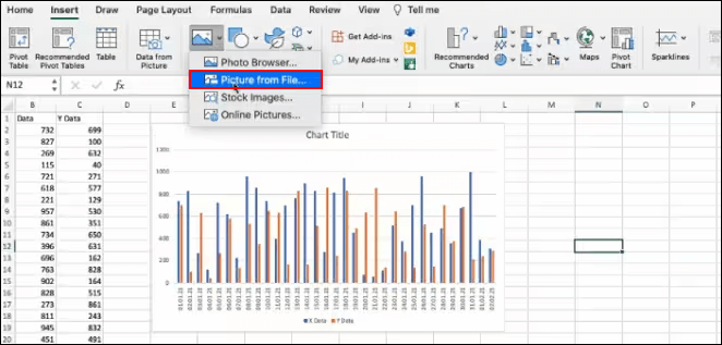 office 365 users click pictures select picture from file