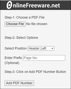 Add Bates Numbering with Online Freeware