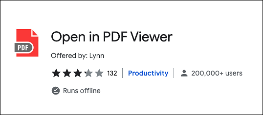 öffnen in pdf viewer extension