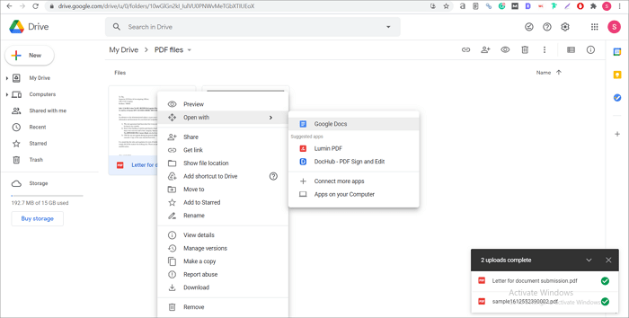 Convert PDF to Google Docs