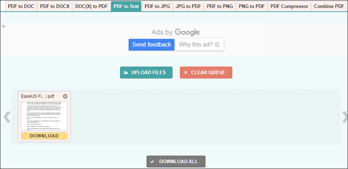 Convert PDF to Text online