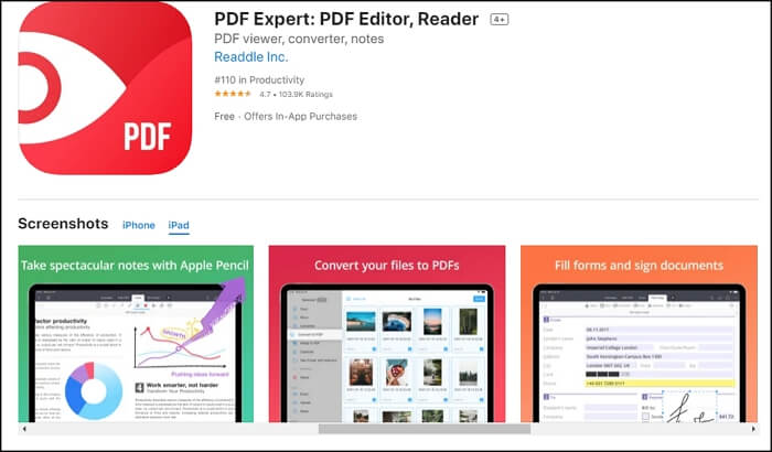 PDFExpert Read-Only PDF on iPhone