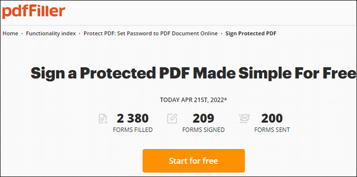 pdffiller 簽署受保護的 PDF
