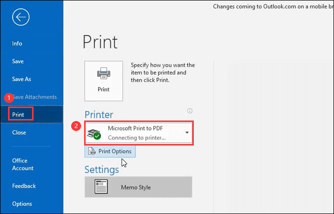 How to Print Email from Outlook or Outlook.com