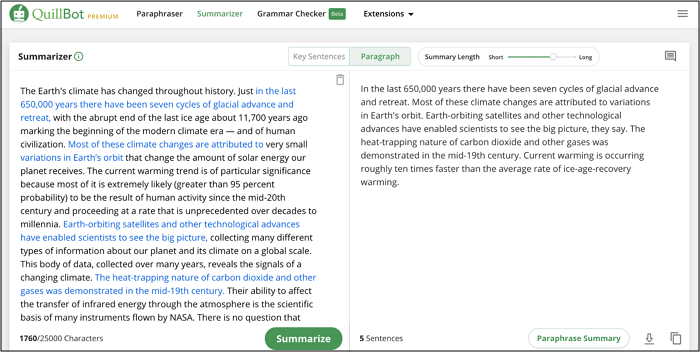 Quillbot Summarizer