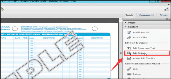 rimuovere la filigrana dal pdf con adobe first step