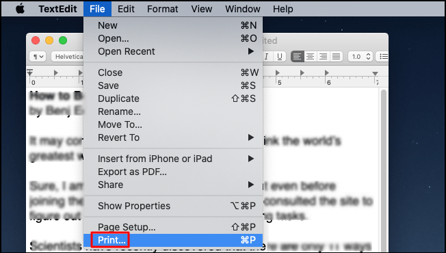 Save as PDF on Mac with Print Function
