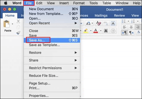 Save as PDF on Mac with Word