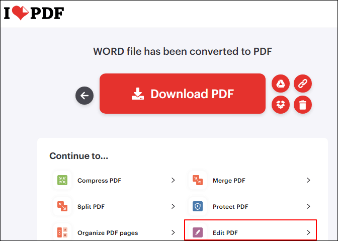 select to edit converted pdf