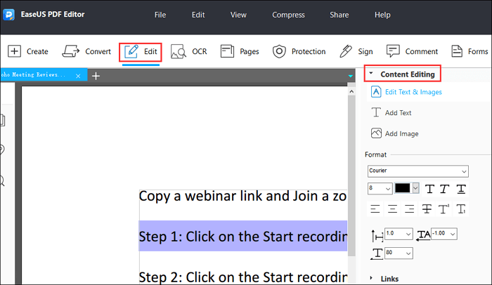 change text colour in pdf document