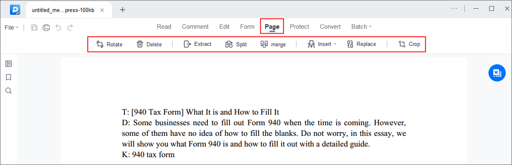 Edit PDF Pages