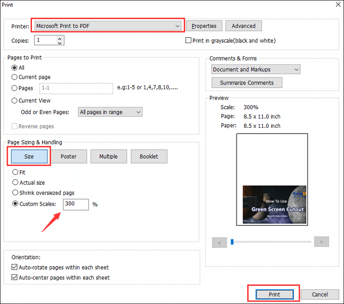 how to change the page size of a pdf