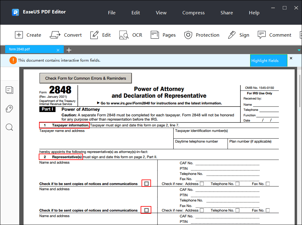 Form 2848 Instructions How To Fill Out Form 2848 Easeus 