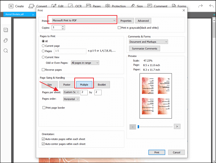 How To Print Pdf Across Multiple Pages