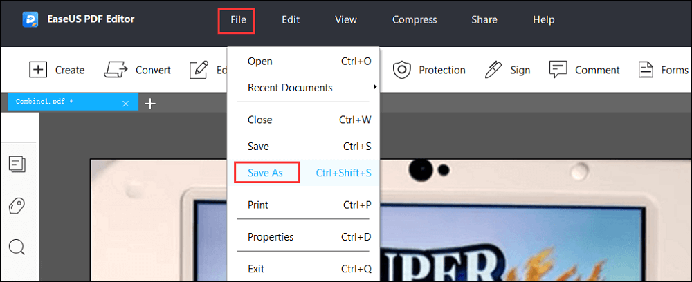 save combined file