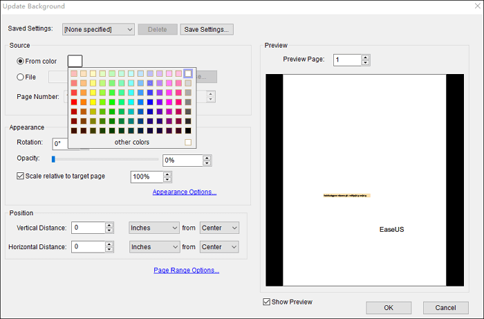 customize pdf background color